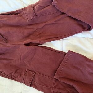 TNA Cozy Fleece Pants in Plum